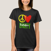 One Love Peace Unity Reggae Roots Jamaica Ras T-shirt (Voorkant)