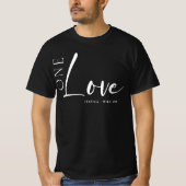 One Love Personalized koppels white script T-shirt (Voorkant)