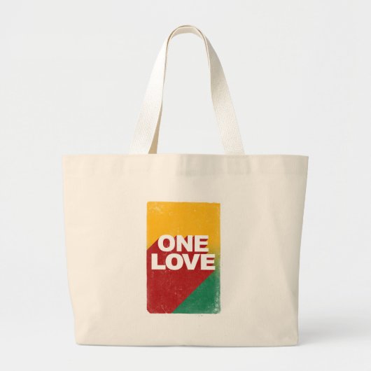 One Love Poster Grote Tote Bag (Voorkant)
