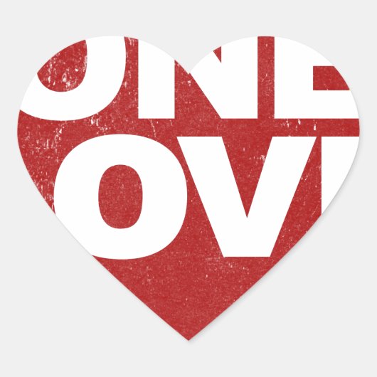One Love Poster Hart Sticker (Voorkant)