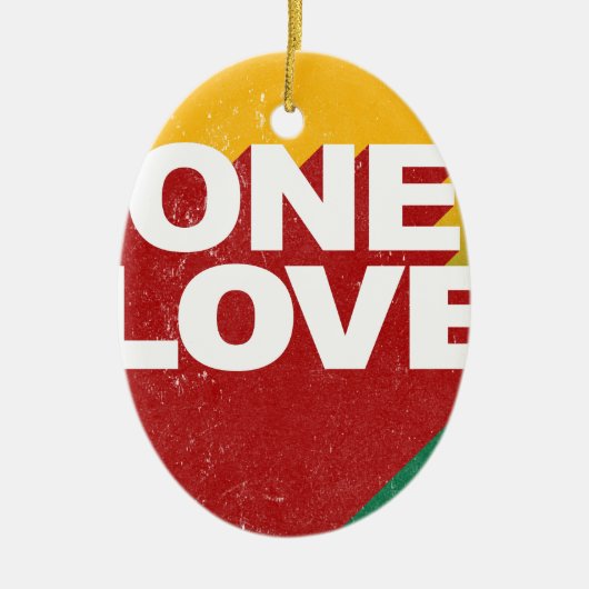 One Love Poster Keramisch Ornament (Voorkant)