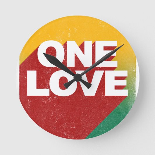 One Love Poster Ronde Klok (Voorkant)