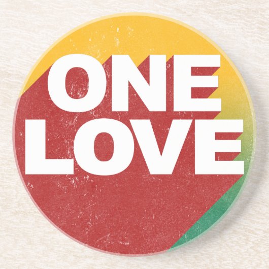 One Love Poster Zandsteen Onderzetter (Voorkant)
