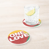 One Love Poster Zandsteen Onderzetter (Zijkant)