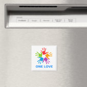 One Love Rainbow Hands Magnet (Insitu (Vaatwasser))