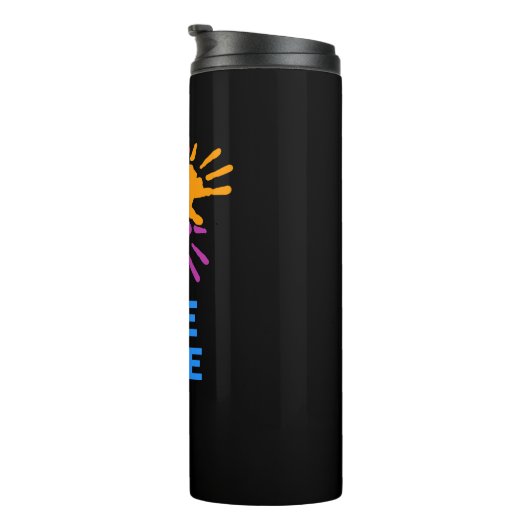 One Love Rainbow Hands Thermal Tumbler Thermosbeker (Geroteerd rechts)