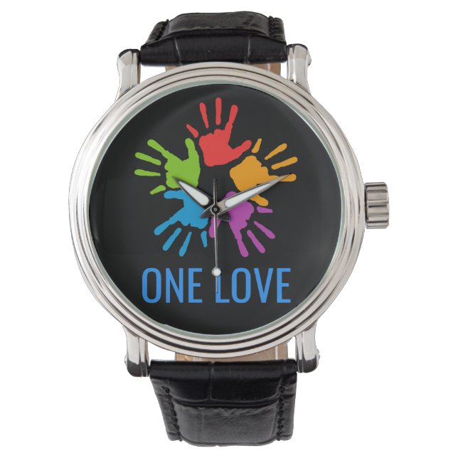One Love Rainbow Hands Watch Horloge (Voorkant)