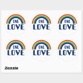 One Love Rainbow Ronde Sticker (Vel)