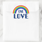 One Love Rainbow Ronde Sticker (Tas)