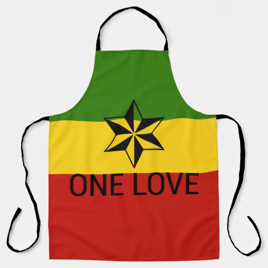 One Love Rasta Apron Schort (Voorkant)