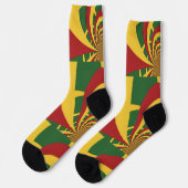 One Love Rasta Colors Reggae Red Golden Green Sokken (Links)