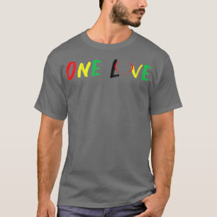 One Love Rasta Jamaicaanse Vlag Reggae Muziek T-shirt