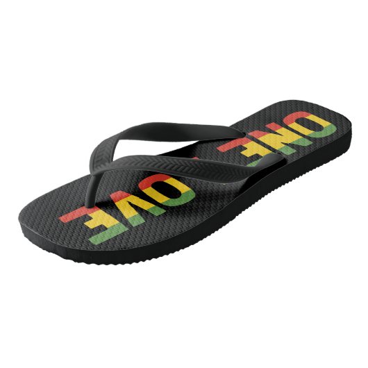 One Love Rasta Jamaican Teenslippers (Schuin)