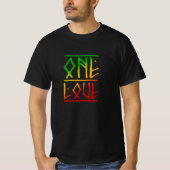 One Love Rasta Kleuren Reggae T-shirt (Voorkant)