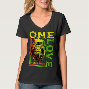 One Love Rasta Leeuw Jamaicaanse Trots Reggae Afri T-shirt