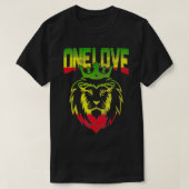 One Love Rasta Lion Jamaican Pride Reggae African T-shirt (Design voorkant)