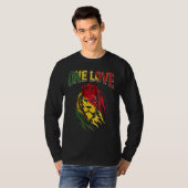 One Love Rasta Lion Jamaican Pride Reggae African T-shirt (Voorkant volledig)