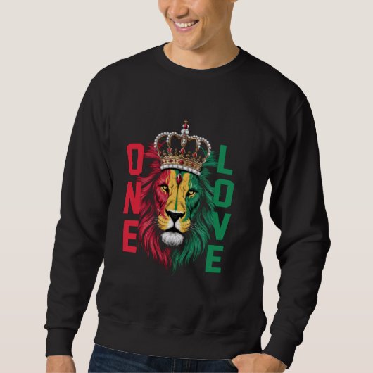 One Love Rasta Lion Jamaican Pride Reggae African Trui (Voorkant)