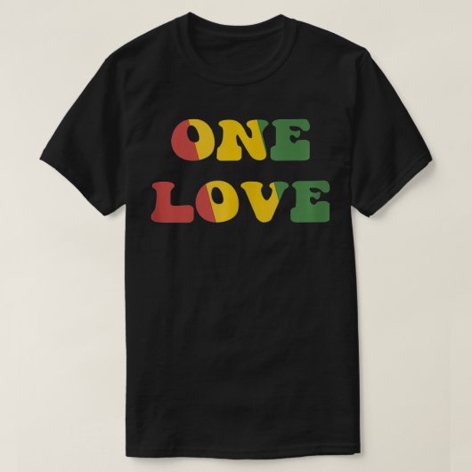 One Love Rasta Rastafari Reggae Music Roots Jamaic T-shirt (Design voorkant)