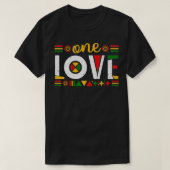 One Love Rasta Reggae Jamaica Music Lover of boku T-shirt (Design voorkant)