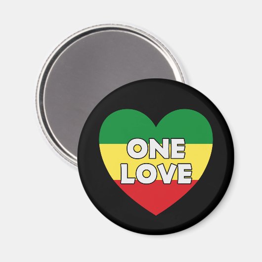 One Love Rasta Reggae Magneet (Voorkant / Achterkant)