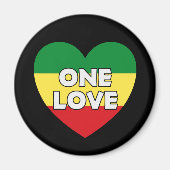 One Love Rasta Reggae Magneet (Voorkant)