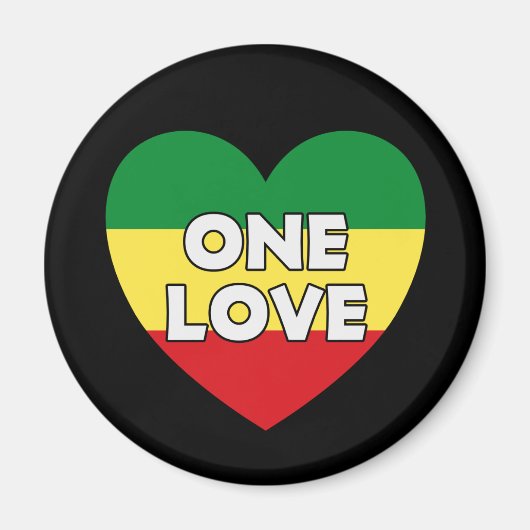 One Love Rasta Reggae Magneet (Voorkant)