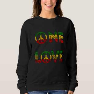 One Love Rasta Reggae Music Hippie Peace Rastafari Trui