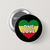 One Love Rasta Reggae Ronde Button 5,7 Cm (Voorkant /achterkant)