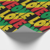 One Love Rasta Reggae Typografisch Patroon Cadeaupapier (Hoek)