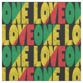 One Love Rasta Reggae Typografische Print Stof (Close Up)