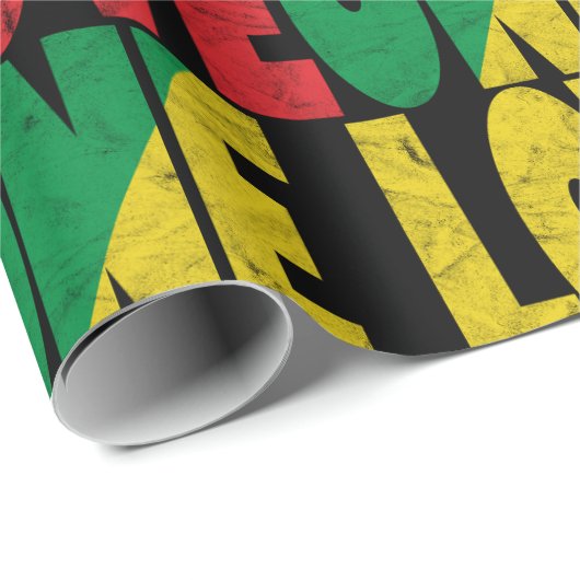 One Love Rasta Reggae Typographic Pattern Cadeaupapier (Rol Hoek)