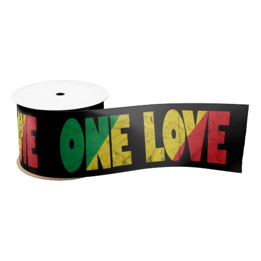 One Love Rasta Reggae Wedding Cake Satijnen Lint (Spoel)