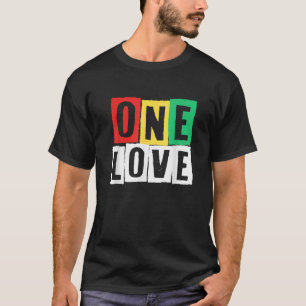 One Love Rasta Reggae Zomer Jamaica Pride Retro V T-shirt