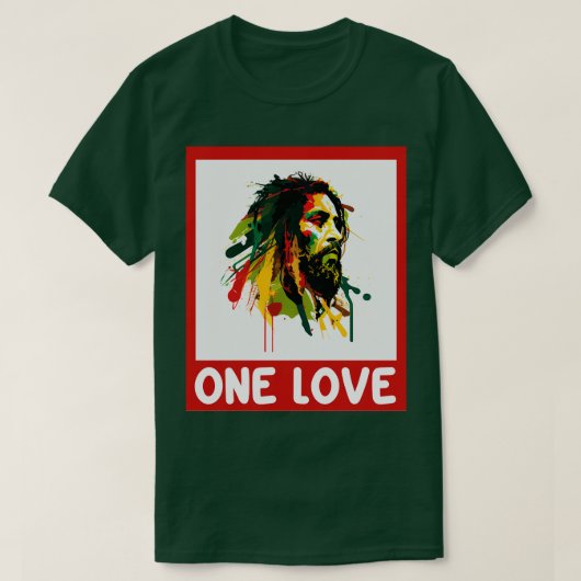 One Love Rastafari Rasta Reggae T-shirt (Design voorkant)