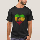 One Love Rastafari T-shirt Jamaica Retro  G (Voorkant)