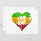 One Love Rastafari T-shirt Jamaica Retro  G Feestdagenkaart (Voorkant / Achterkant)