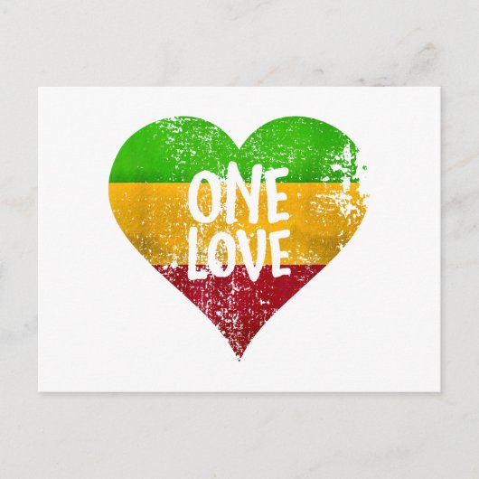 One Love Rastafari T-shirt Jamaica Retro  G Feestdagenkaart (Voorkant)