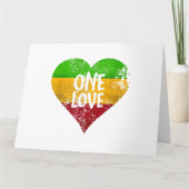 One Love Rastafari T-shirt Jamaica Retro  G Kaart (Voorkant)