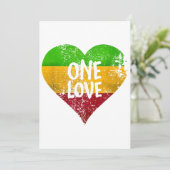 One Love Rastafari T-shirt Jamaica Retro  G Kaart (Staand voorkant)