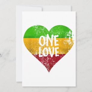 One Love Rastafari T-shirt Jamaica Retro  G Kaart