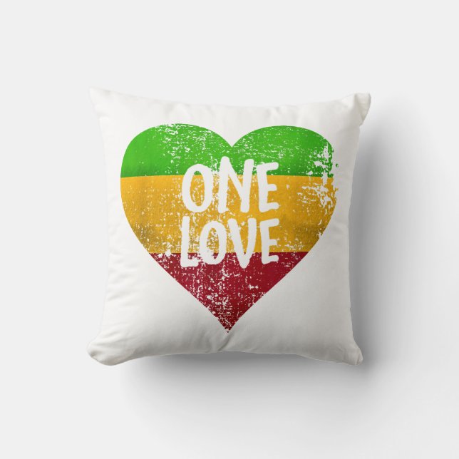 One Love Rastafari T-shirt Jamaica Retro  G Kussen (Voorkant)