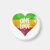 One Love Rastafari T-shirt Jamaica Retro  G Magneet (Voorkant)
