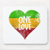 One Love Rastafari T-shirt Jamaica Retro G Muismat (Voorkant)