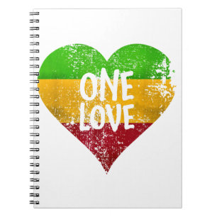 One Love Rastafari T-shirt Jamaica Retro G Notitieboek