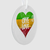 One Love Rastafari T-shirt Jamaica Retro  G Ornament (voorkant)