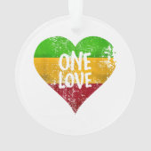 One Love Rastafari T-shirt Jamaica Retro  G Ornament (achterkant)