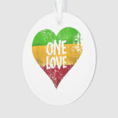 One Love Rastafari T-shirt Jamaica Retro  G Ornament (voorkant)
