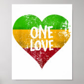 One Love Rastafari T-shirt Jamaica Retro  G Poster (Voorkant)