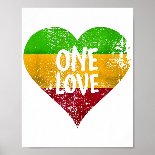 One Love Rastafari T-shirt Jamaica Retro  G Poster (Voorkant)